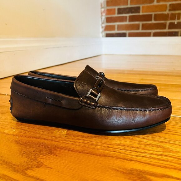 TOD'S Brown Leather Loafers Men's Size 7.5 - Picture 1 of 16